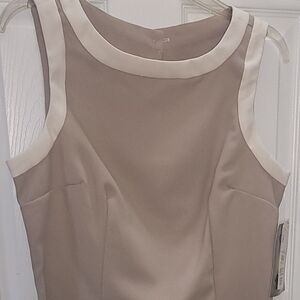Elegant Beige Sleeveless Dress